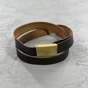 Vintage German Military Black Leather Army Belt - Fully Adjustable